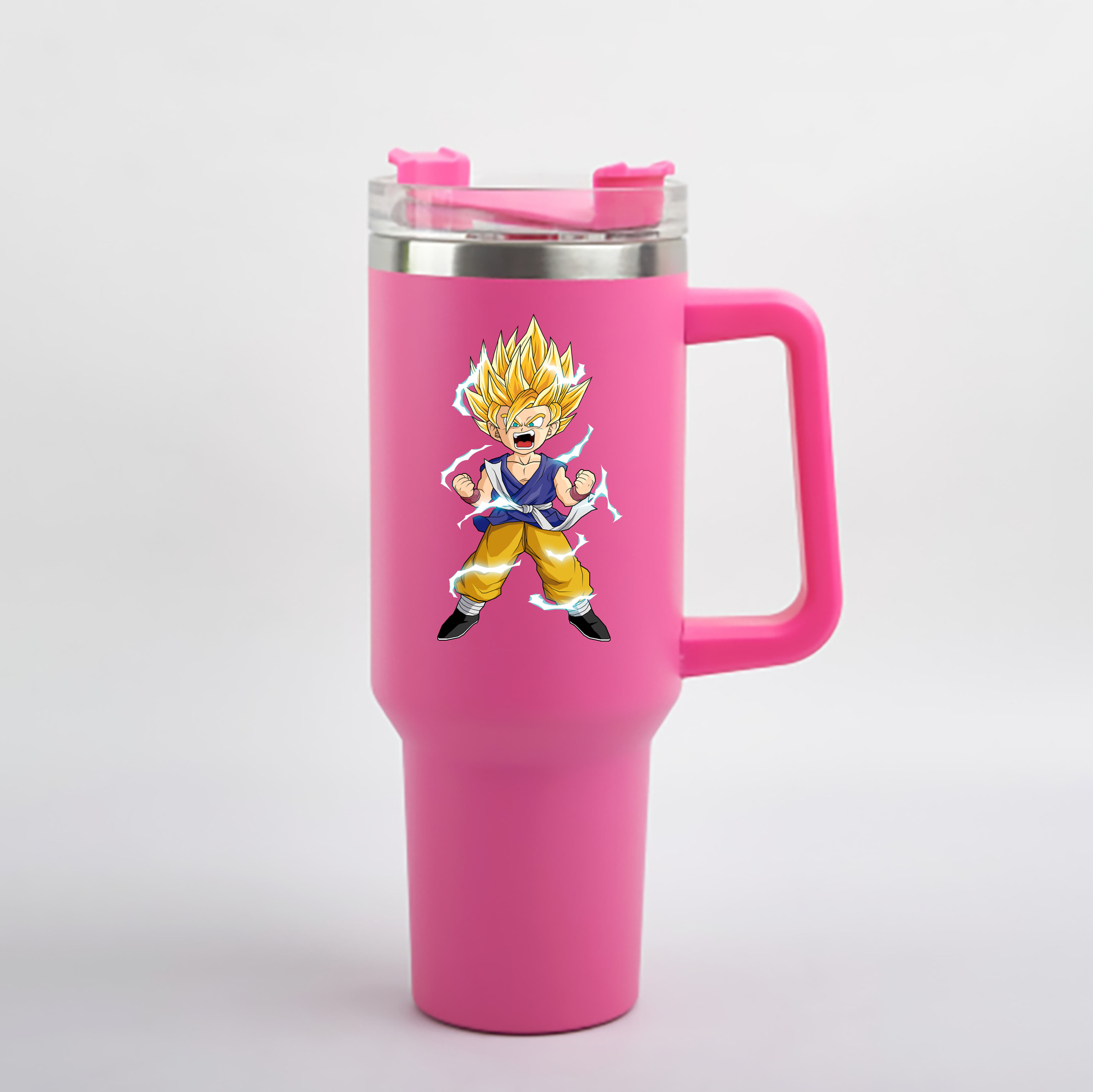 （画像用） ドラゴンボール 孫 悟飯（そんごはん）DRAGON BALL Son Gohan 1200mL車用タンブラー - クリスタルステッカー（プラスチックストロー付き）